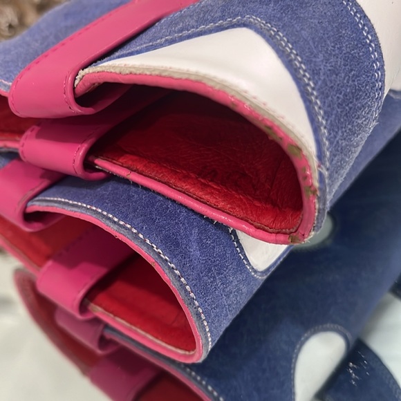 Macie Bean Western Boots Leather Blue  Polkadot Pink Tan 5 - Picture 15 of 16